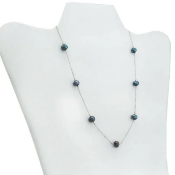 Genuine Tahitians Pearls Necklace 14k White Gold